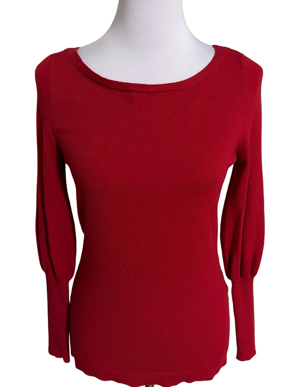 White House Black Market Red Scoop Neck Sweater Large